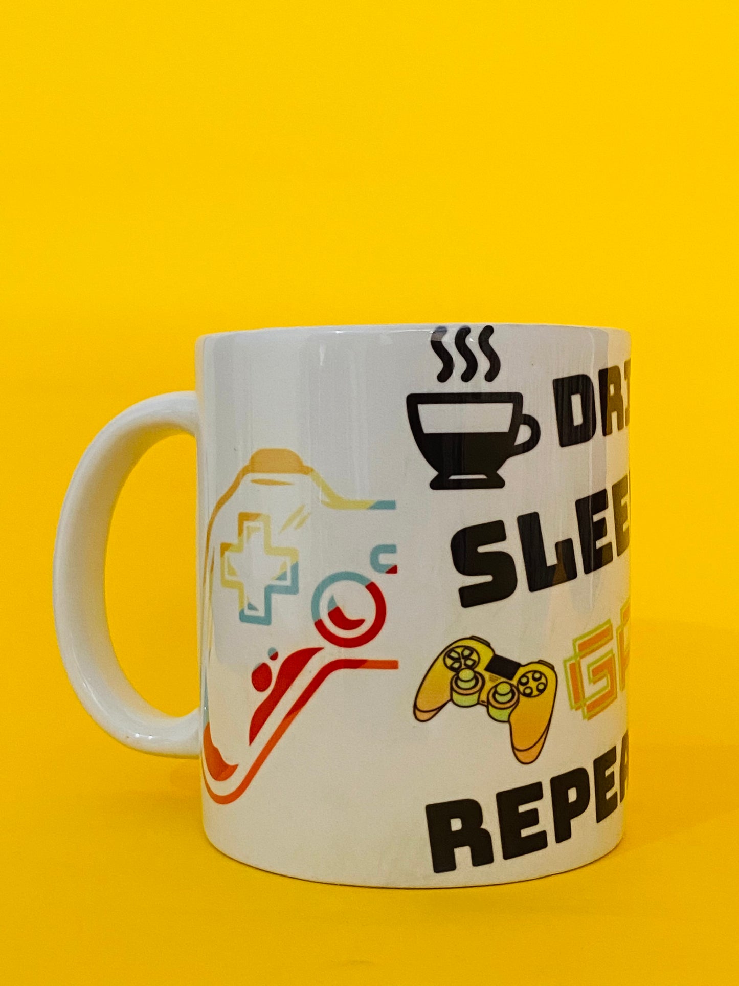 Printed Coffee/Milk Mugs, 325ml - Eat Sleep Game Repeat Gaming Coffee Mug