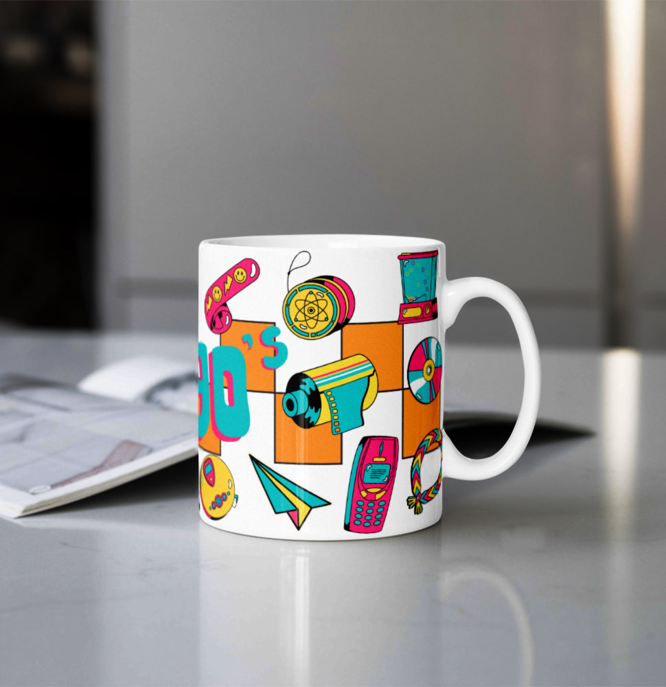 Printed Coffee/Milk Mugs, 325ml - 90’s Kid Coffee Mug