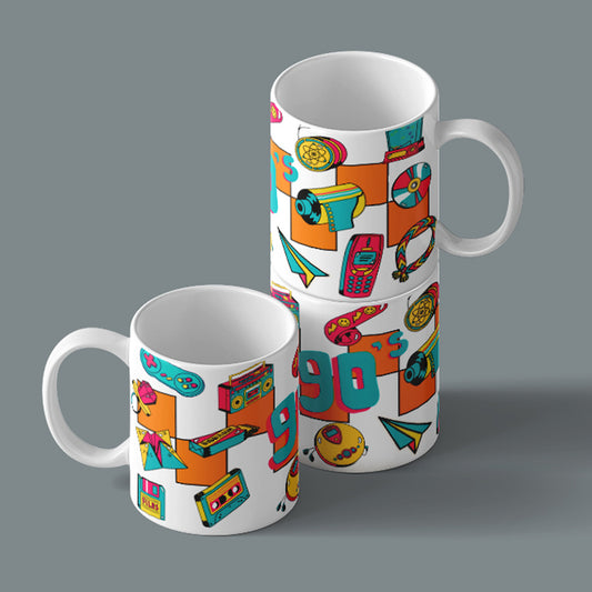 Printed Coffee/Milk Mugs, 325ml - 90’s Kid Coffee Mug