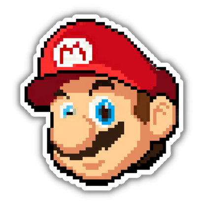 Mario Pixels - Gaming Sticker
