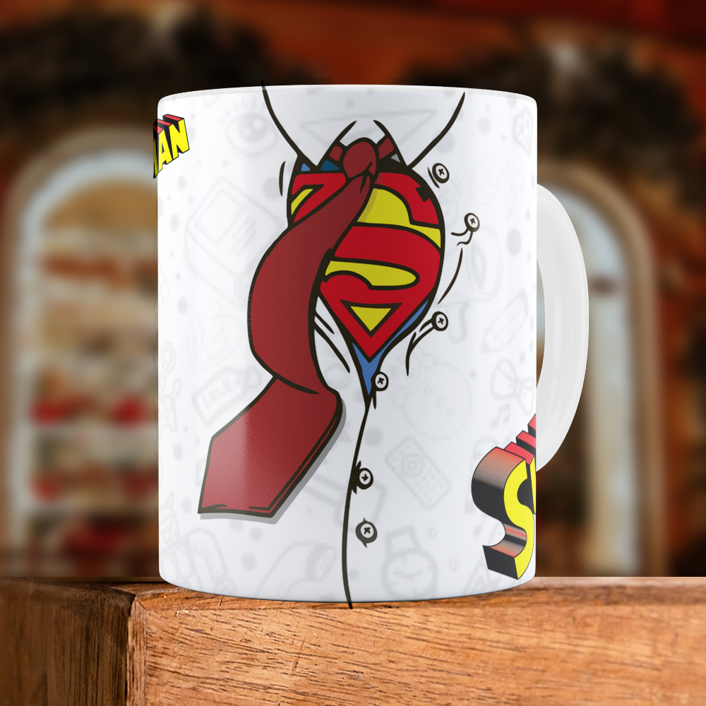 Printed Coffee/Milk Mugs, 325ml - Superman Coffee Mug