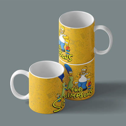 Printed Coffee/Milk Mugs, 325ml - The Simpsons Family Coffee Mug