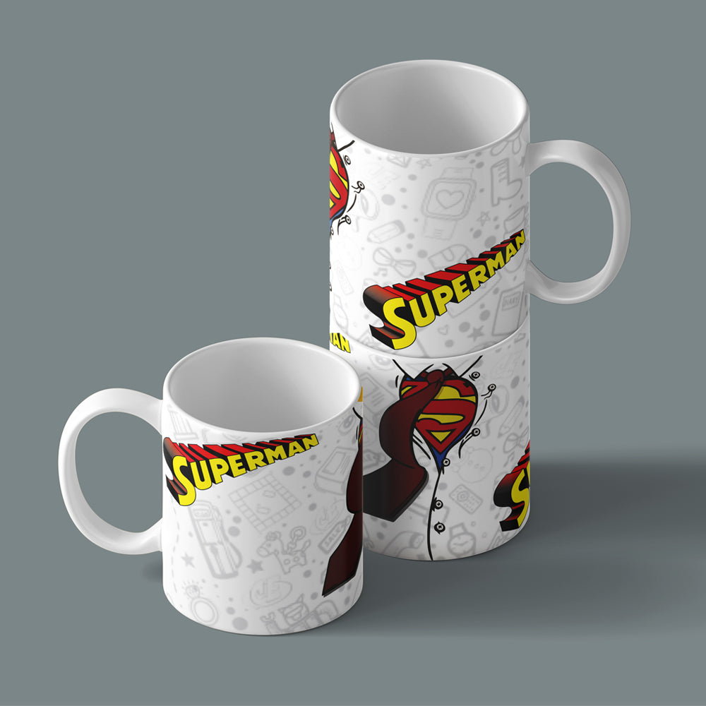 Printed Coffee/Milk Mugs, 325ml - Superman Coffee Mug