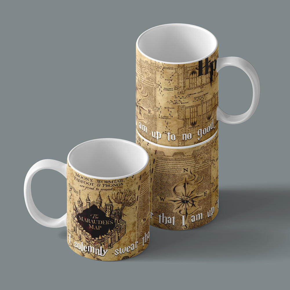 Printed Coffee/Milk Mugs, 325ml - Harry Potter Marauders Map Coffee Mug