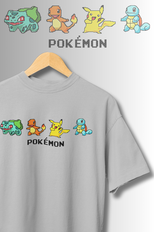 Fan Edition - Pokémon Starter Pack | Set of 2 Oversize T-shirts & Set of 4 Pokémon Mugs Pack | Bulbasaur, Pikachu, Charmander & Squirtle | Limited Edition