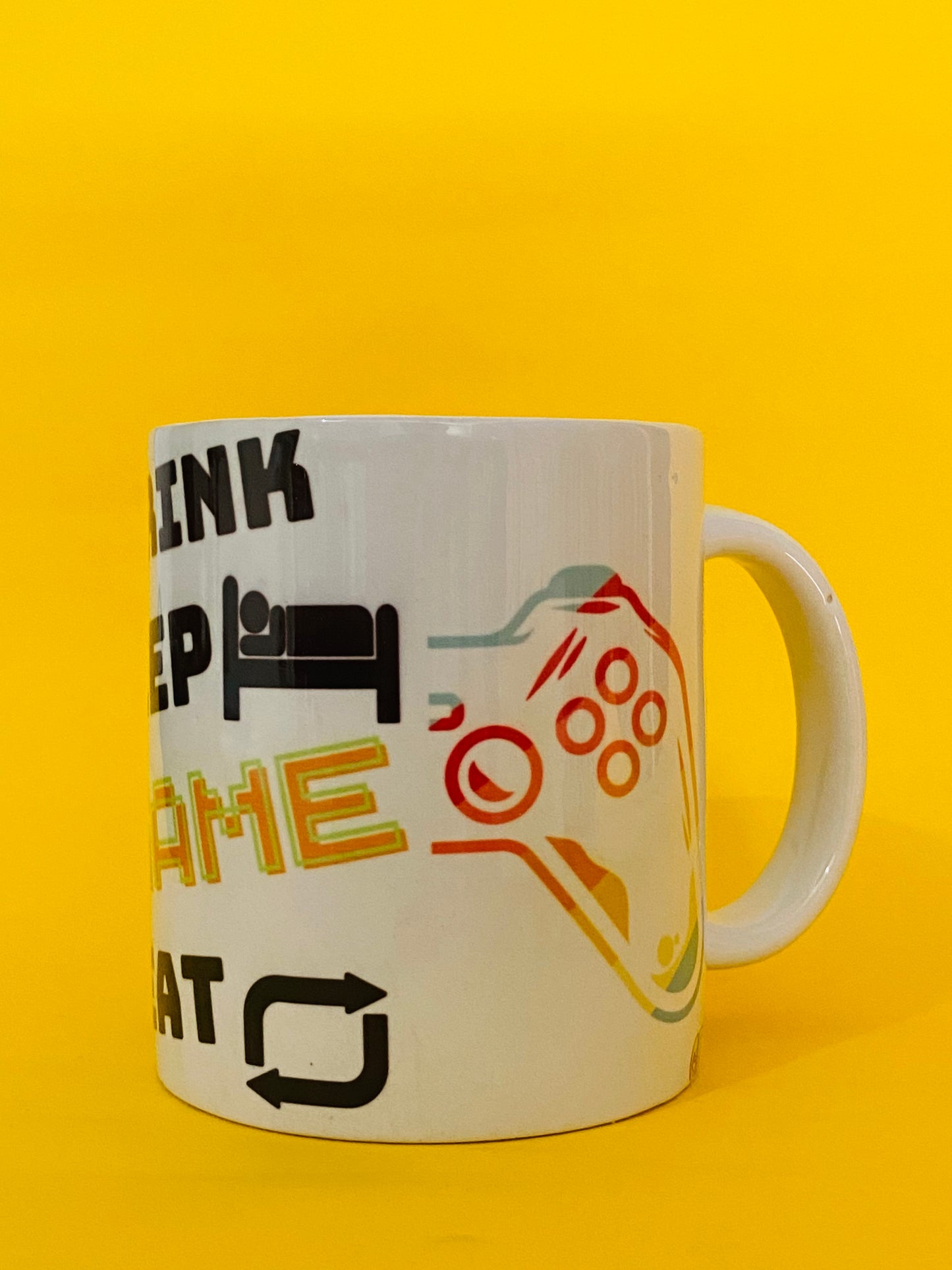 Printed Coffee/Milk Mugs, 325ml - Eat Sleep Game Repeat Gaming Coffee Mug