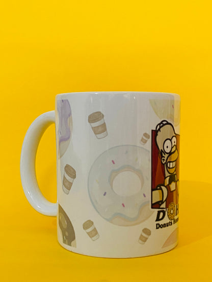 Printed Coffee/Milk Mugs, 325ml - The Simpsons Family Donut Homer Coffee Mug