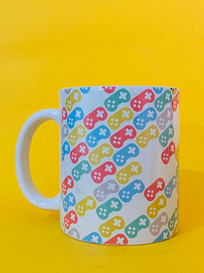 Printed Coffee/Milk Mugs, 325ml - Game Controllers Doodle Gaming Coffee Mug