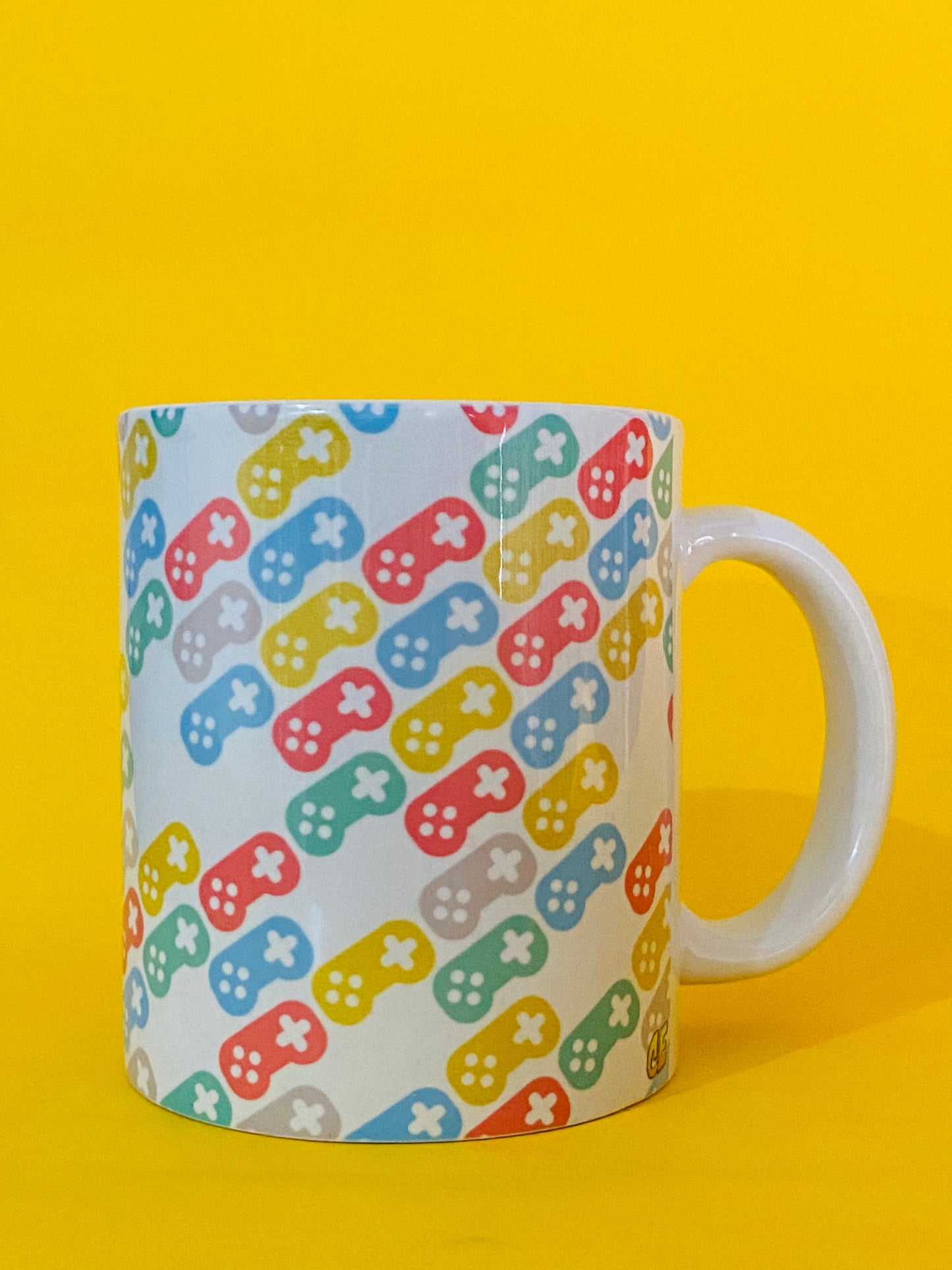 Printed Coffee/Milk Mugs, 325ml - Game Controllers Doodle Gaming Coffee Mug