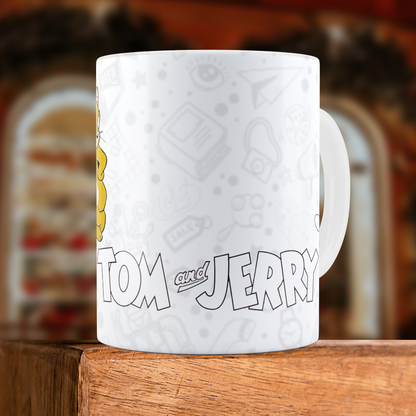 Printed Coffee/Milk Mugs, 325ml - Tom and Jerry Coffee Mug