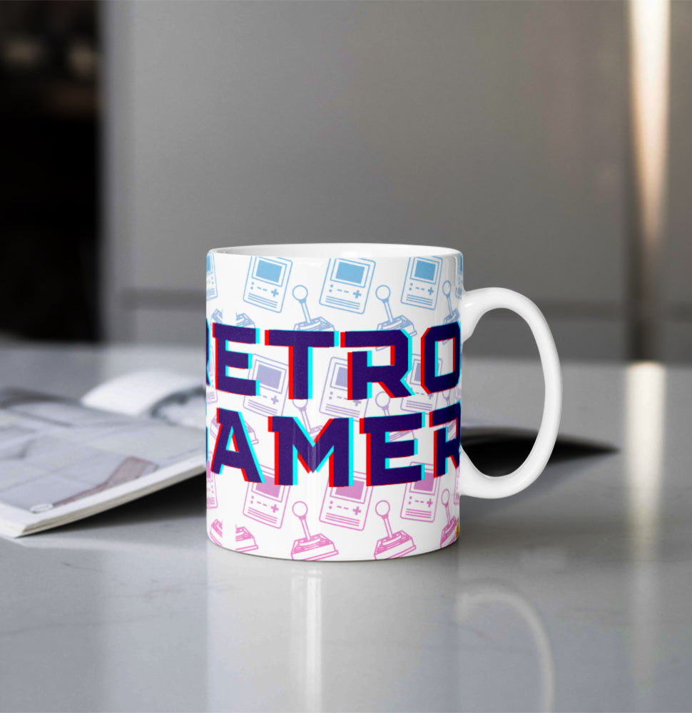 Printed Coffee/Milk Mugs, 325ml - Retro Gamer Gaming Coffee Mug