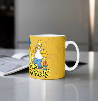 Printed Coffee/Milk Mugs, 325ml - The Simpsons Family Coffee Mug